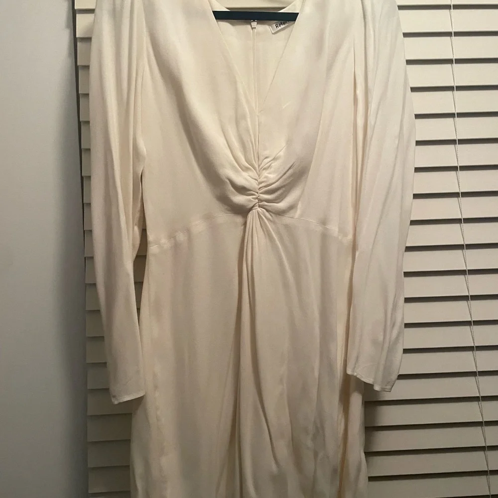 White Longsleeve Reformation Dress Size 8 - Picture 2 of 10